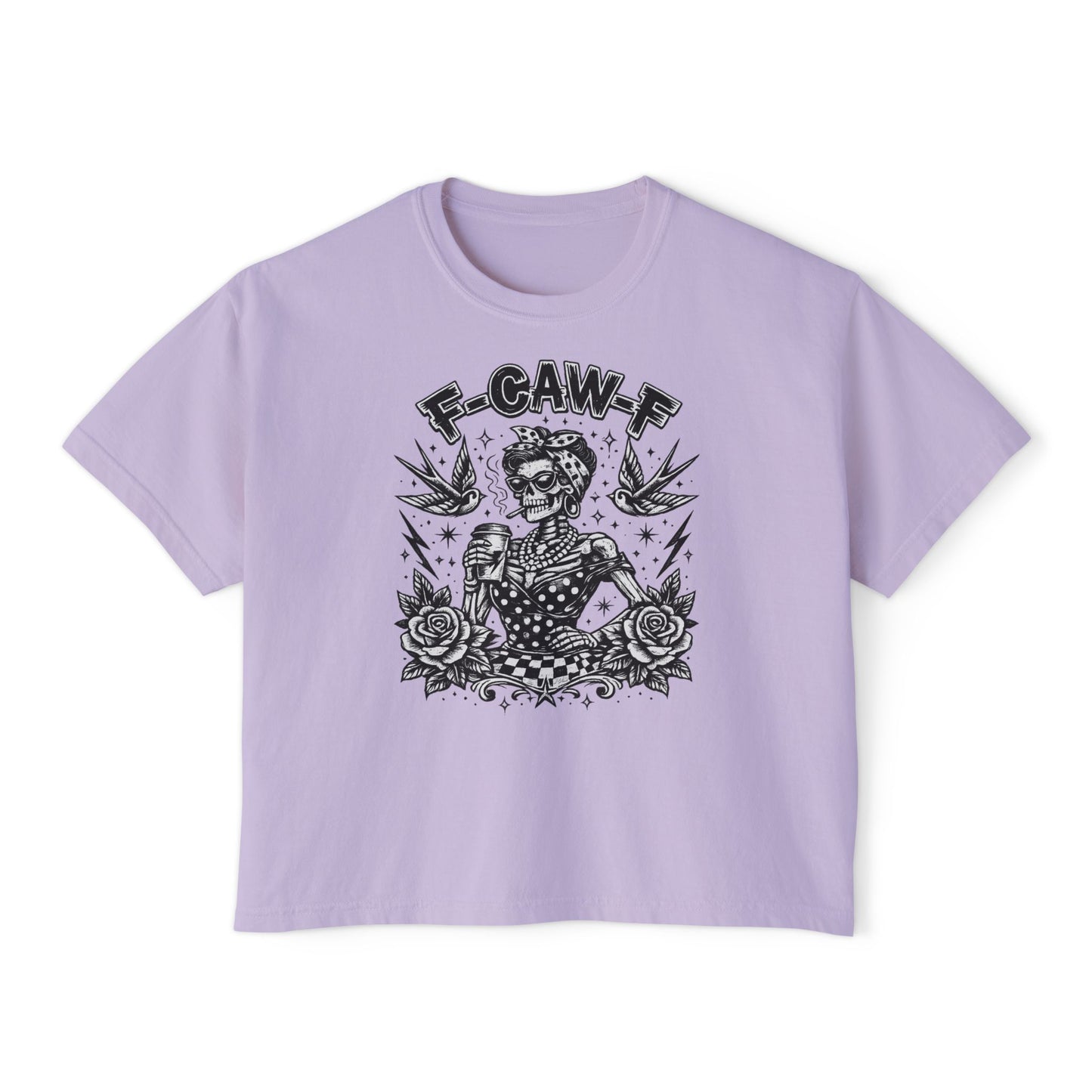 Graphic Tee — 'F-GAW-F' Retro Skull Pinup Design