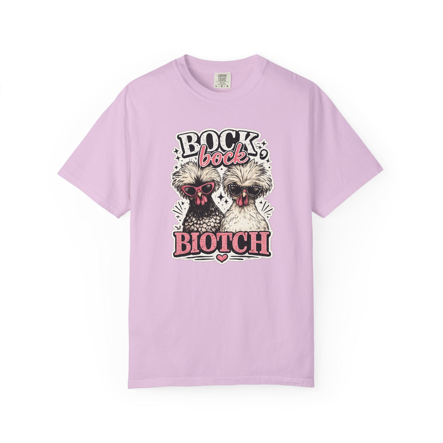 Bock Bock Biotch T-shirt | Silkie Chickens Illustration, Funny Poultry Graphic