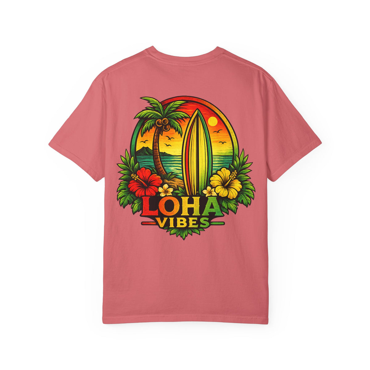 Loha Vibes T-Shirt — Tropical Surf Sunset Tee