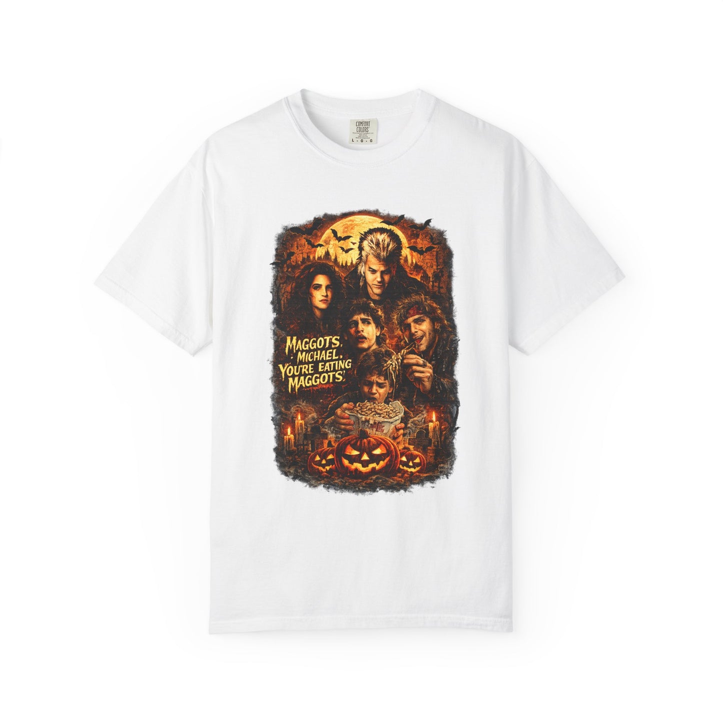 Horror Movie Collage T-shirt | Halloween Pumpkin Skull Design