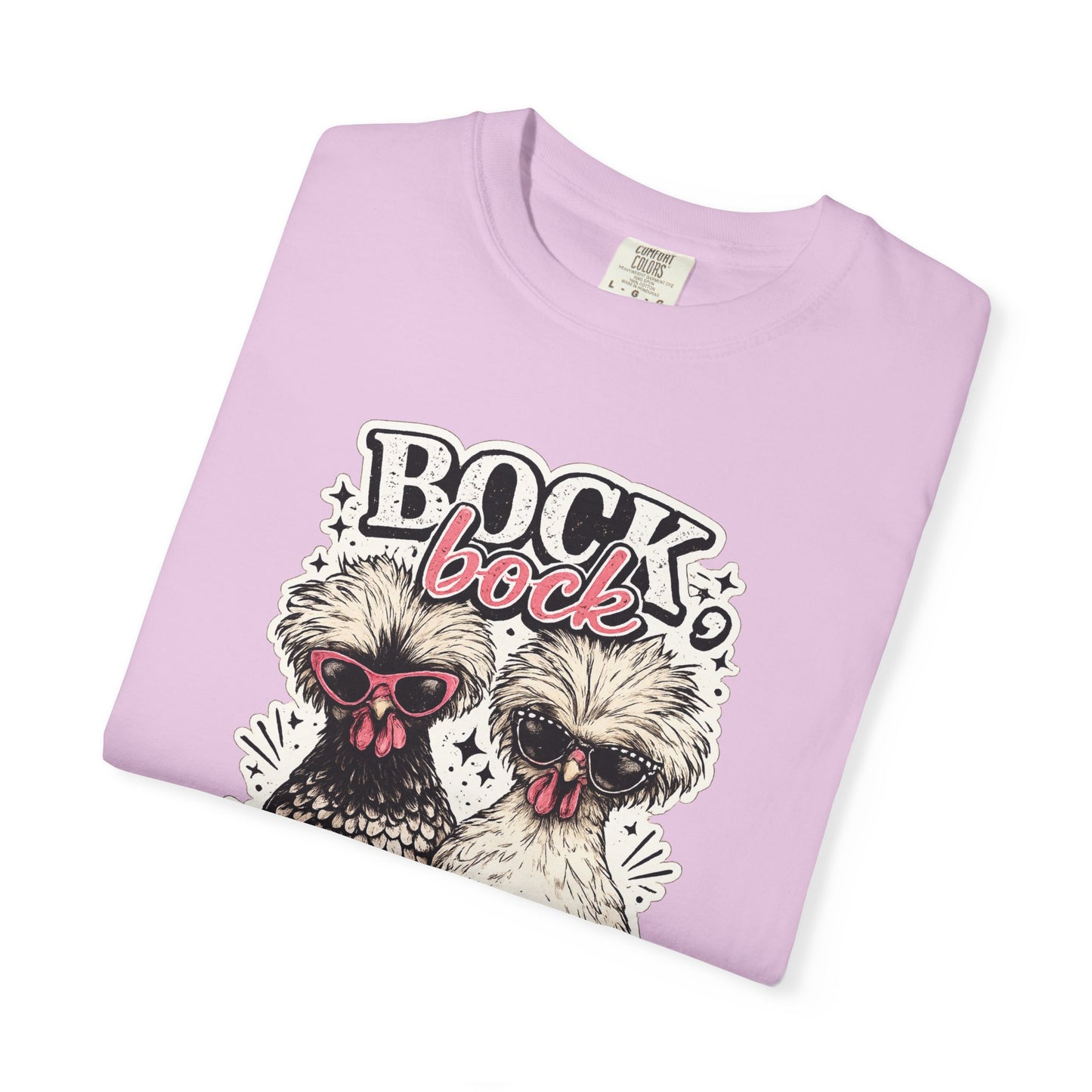 Bock Bock Biotch T-shirt | Silkie Chickens Illustration, Funny Poultry Graphic