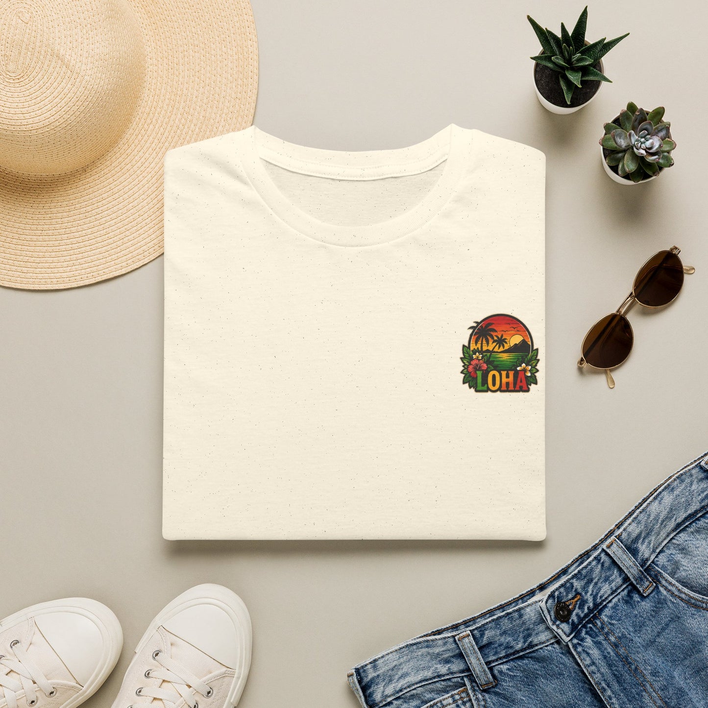 Loha Sunset Palm Pocket Graphic Tee