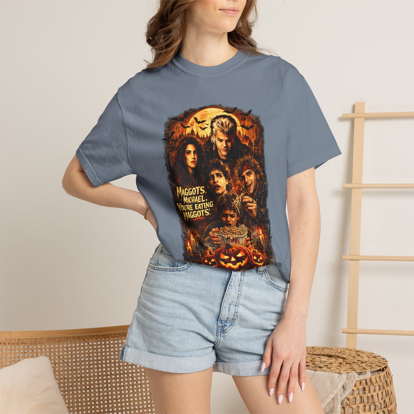 Horror Movie Collage T-shirt | Halloween Pumpkin Skull Design