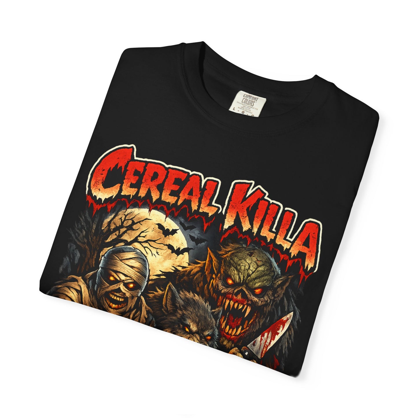 Cereal Killa Horror T-Shirt — Vintage Halloween Monster Graphic Tee.