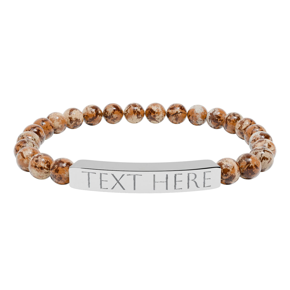 Personalized Natural Stone Engraved Bar Bracelet