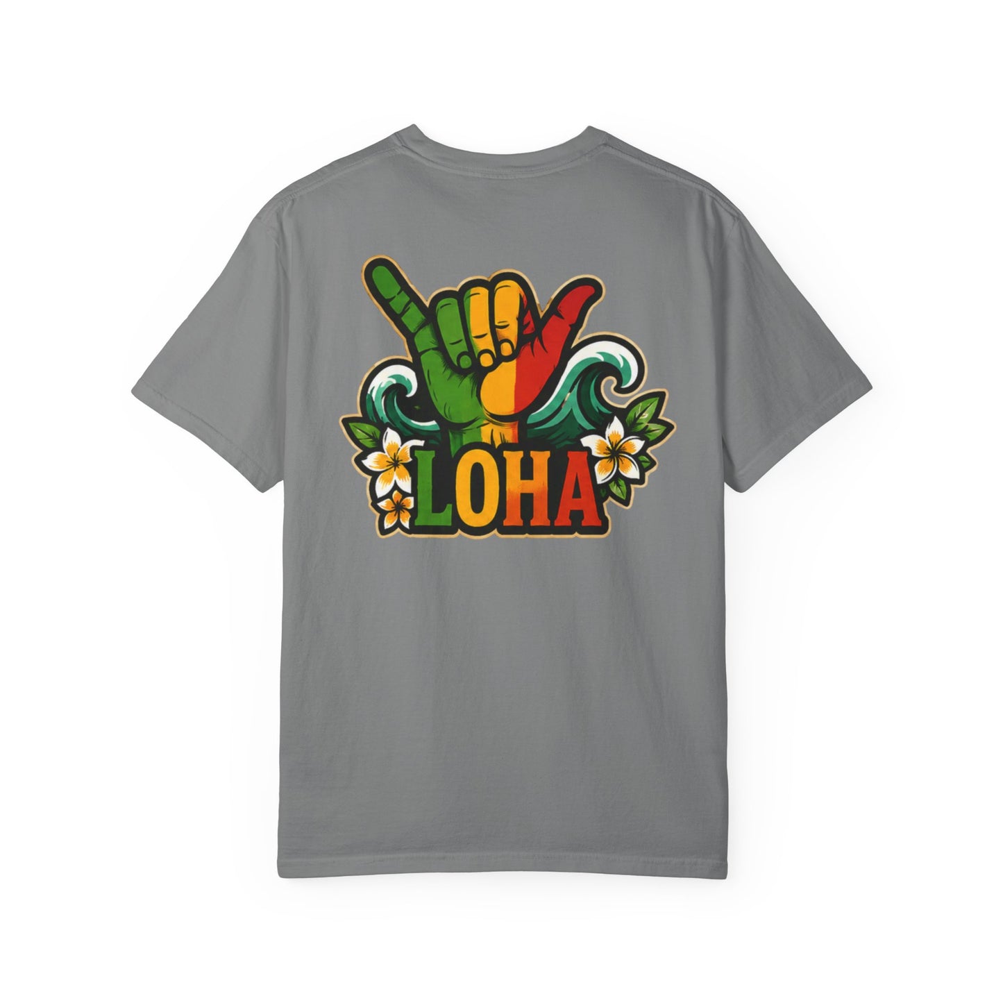 Loha Shaka T-Shirt — Retro Surf Hawaiian Tee with "LOHA" Back Graphic