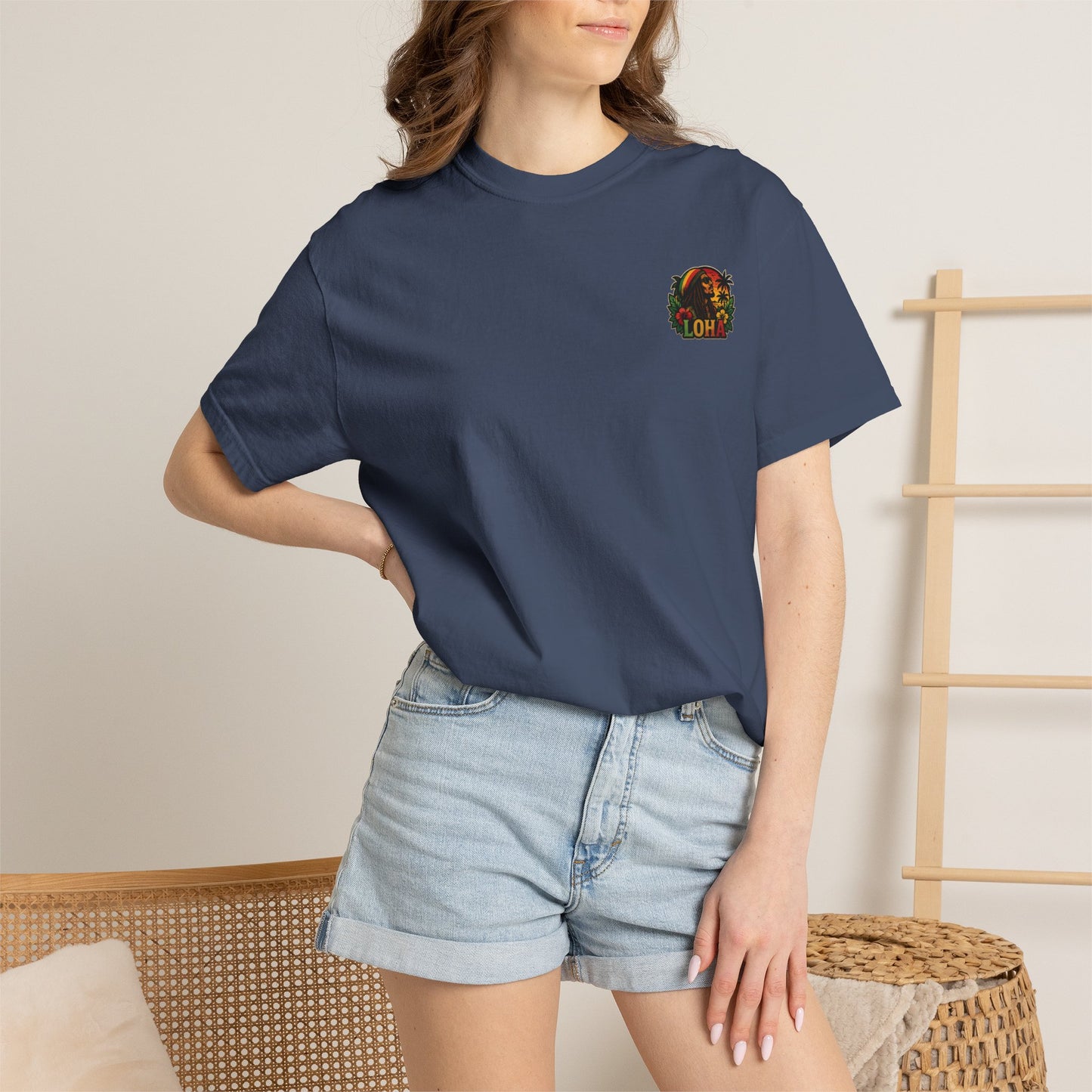 Rasta Aloha T-Shirt — "LOHA" Reggae Sunset Tee
