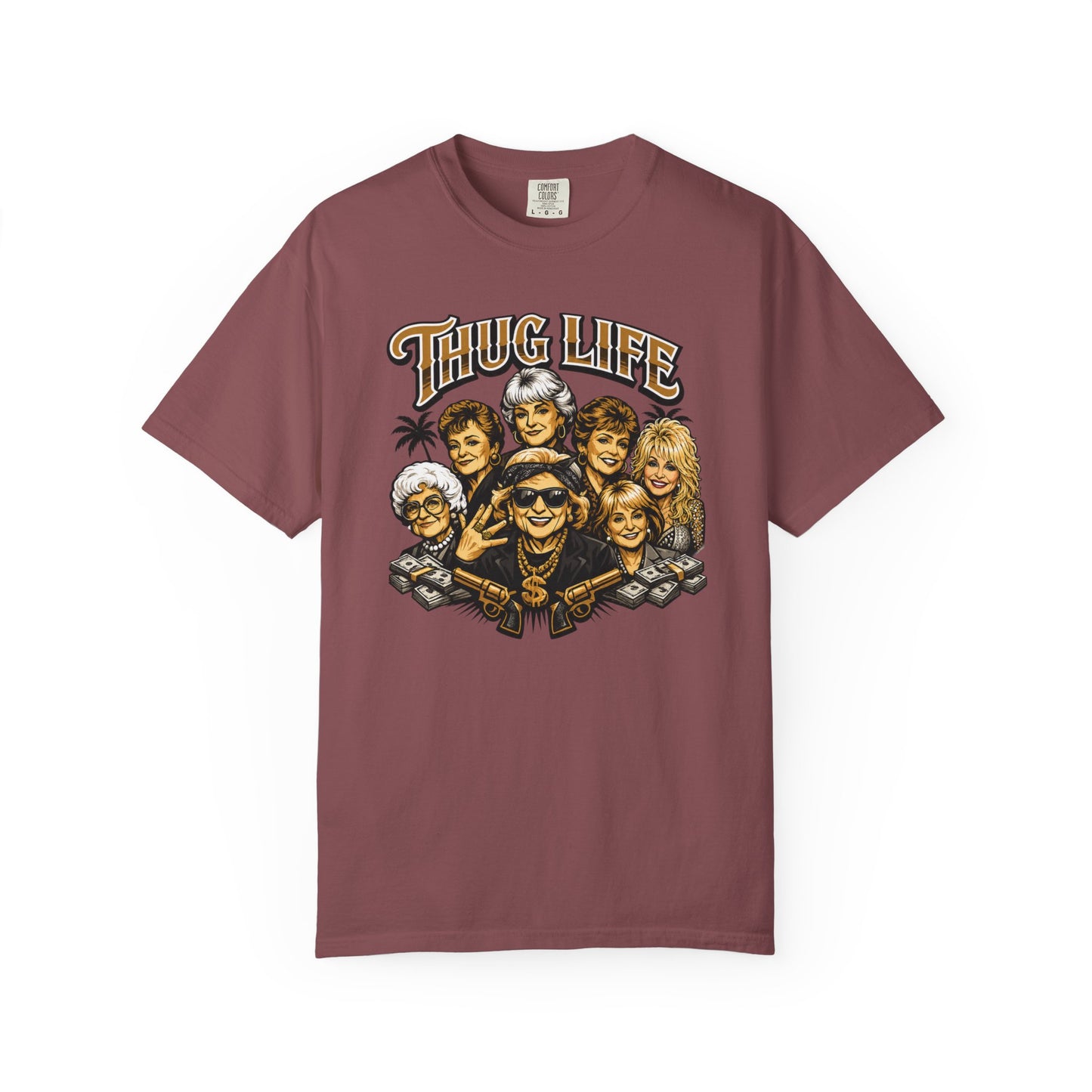 T H U G Golden Dolly Grandma Portrait T-Shirt | Retro TV Comedy Crew Tee