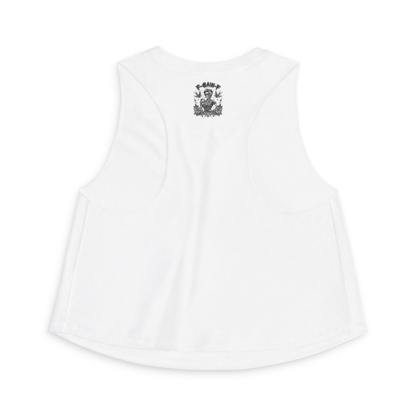 Women's Crop Top — Rockabilly Skeleton 'F-GAW-F' Graphic Tank