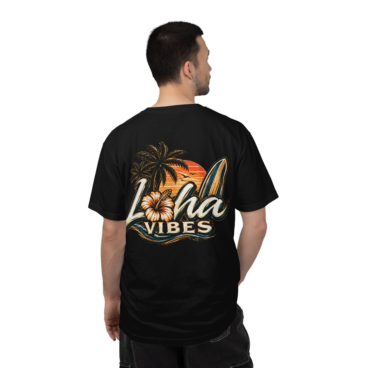 Loha Vibes Tropical Surf Graphic T-Shirt