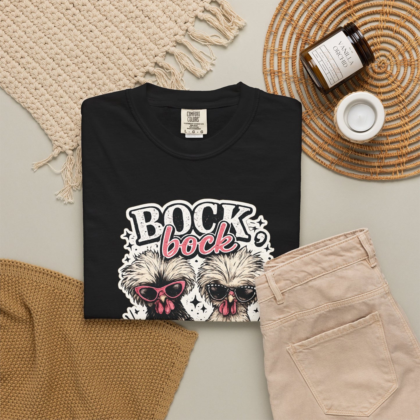 Bock Bock Biotch T-shirt | Silkie Chickens Illustration, Funny Poultry Graphic