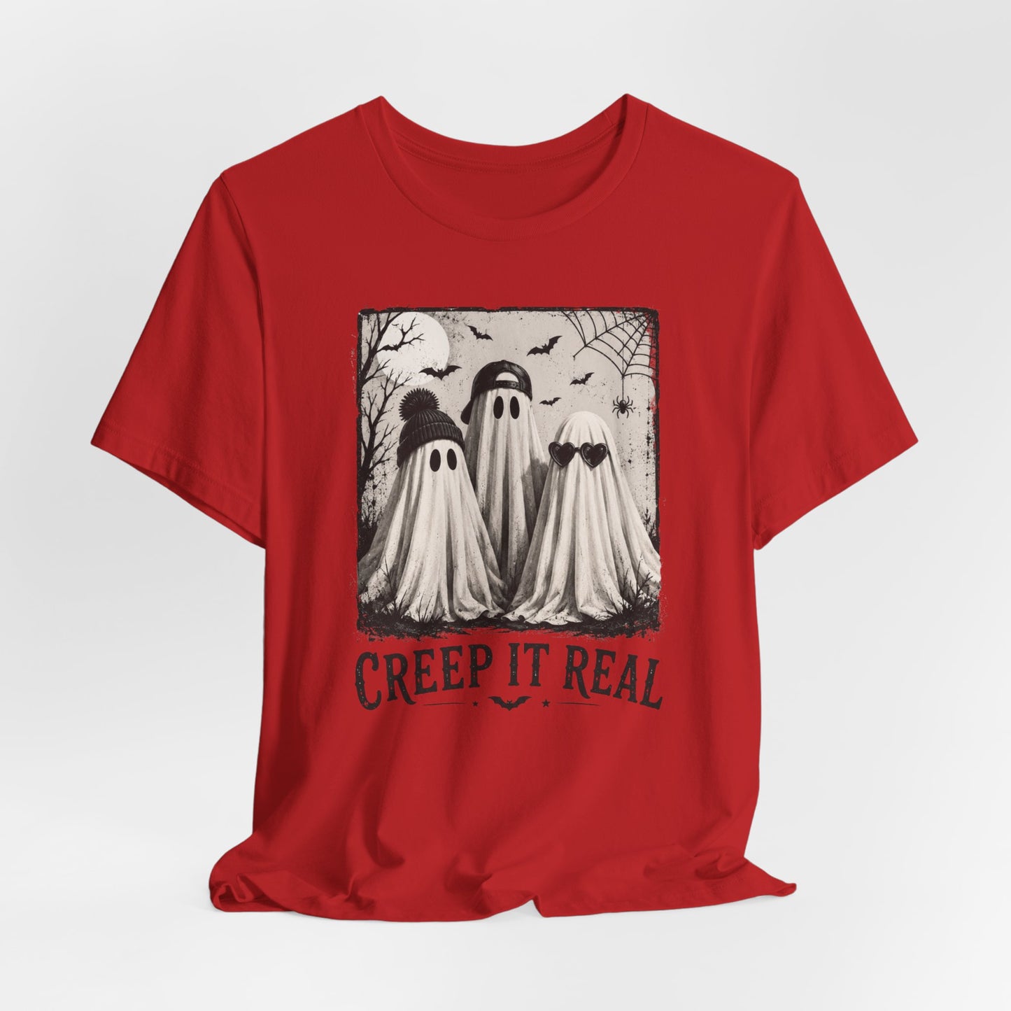 Creep It Real Ghost Graphic Tee — Vintage Halloween T-Shirt