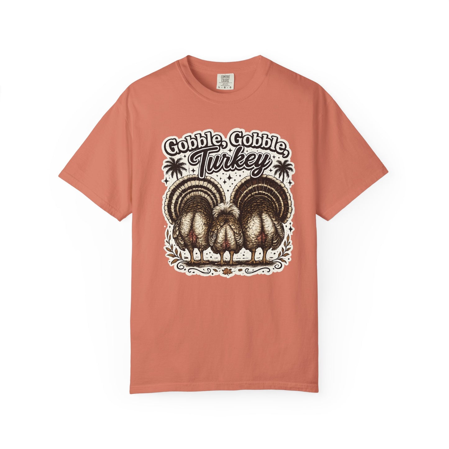 Gobble Gobble Turkey Butt T-shirt | Retro Thanksgiving Turkey Trio, Fall Holiday Tee