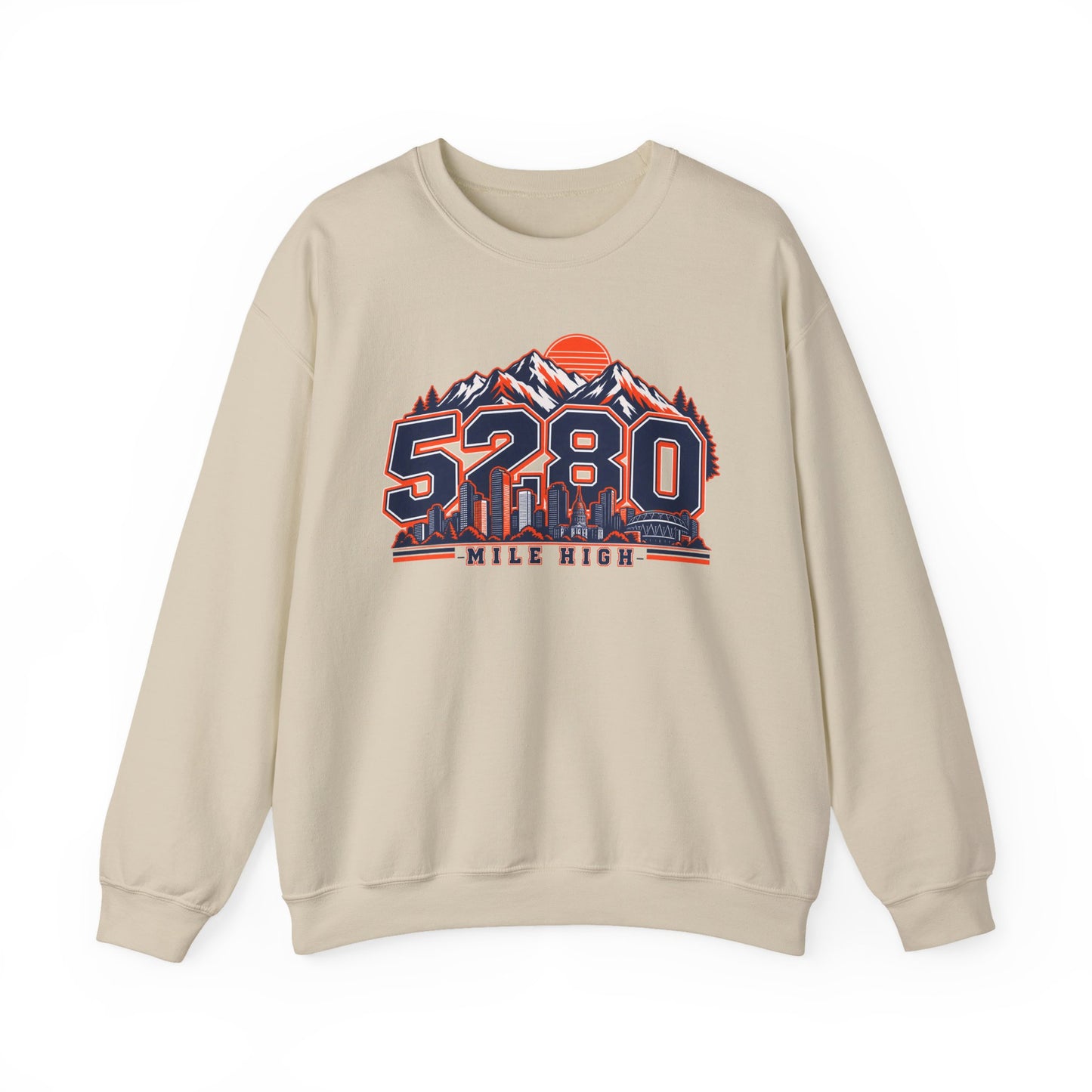 5280 Mile High Sweatshirt — Denver Mountain Graphic Crewneck
