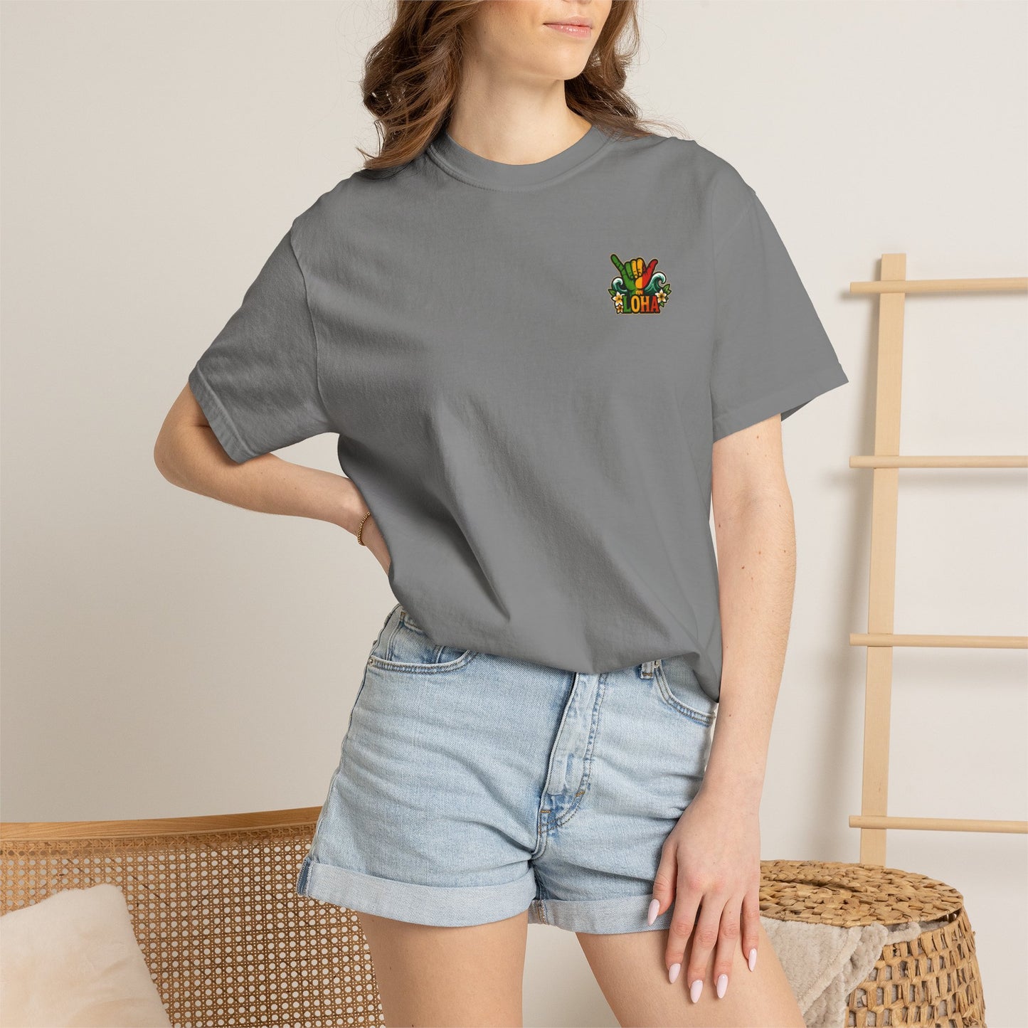 Loha Shaka T-Shirt — Retro Surf Hawaiian Tee with "LOHA" Back Graphic