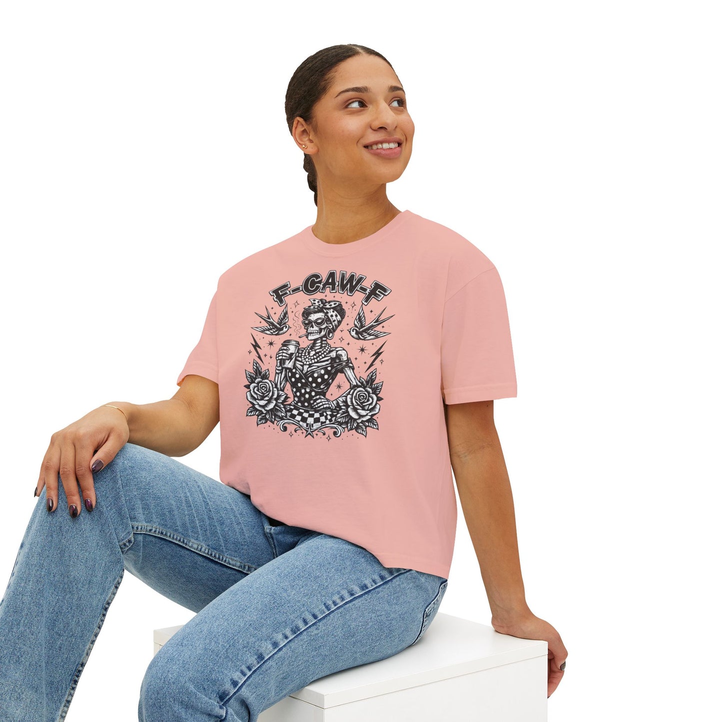 Graphic Tee — 'F-GAW-F' Retro Skull Pinup Design
