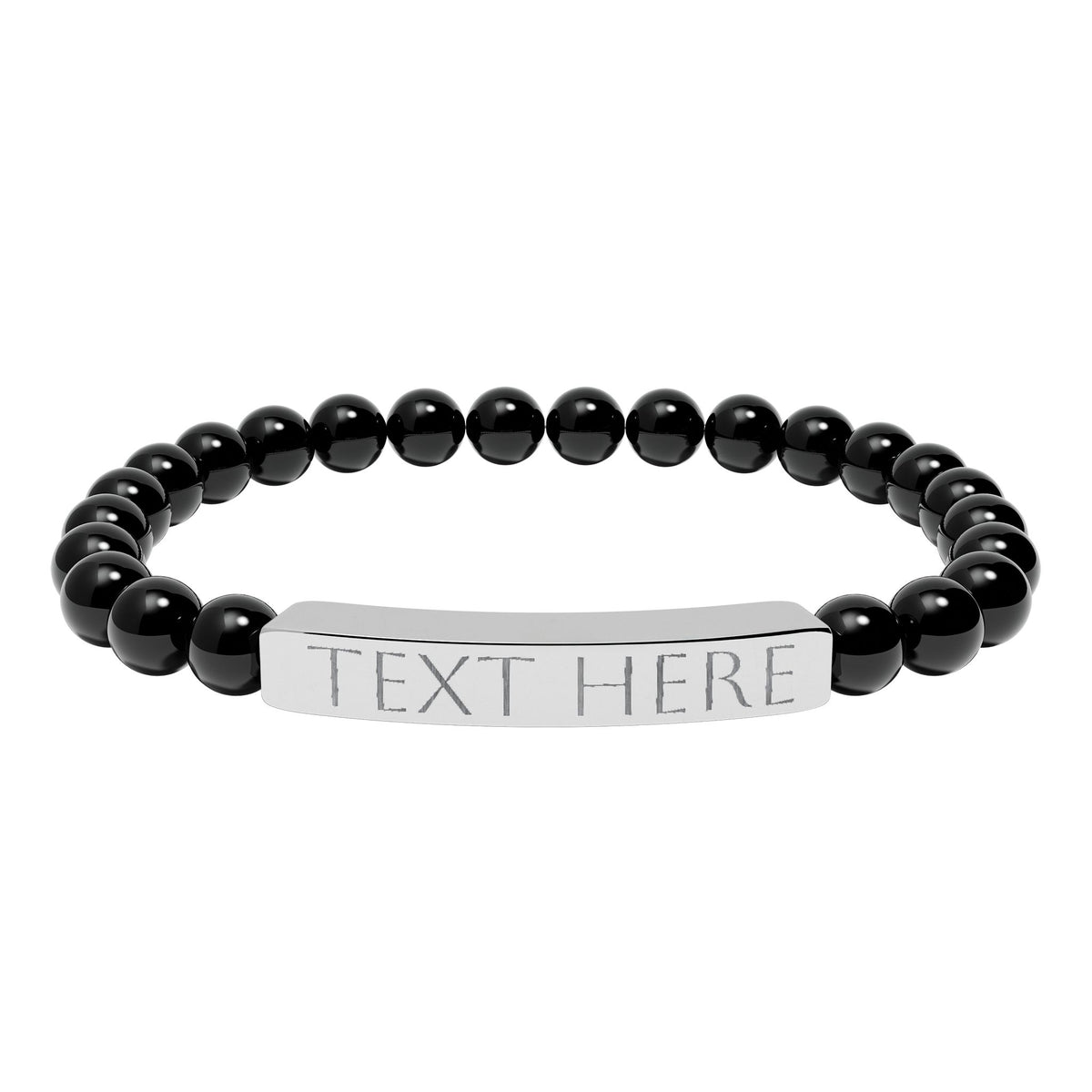 Personalized Natural Stone Engraved Bar Bracelet