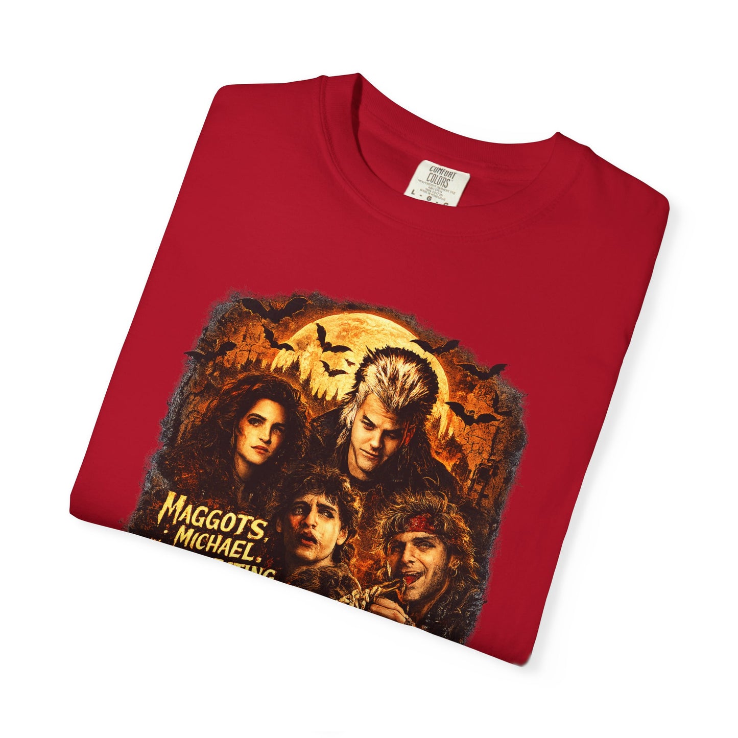 Halloween Horror Movie Collage T-Shirt — "Maggots" Retro Pumpkin Graphic