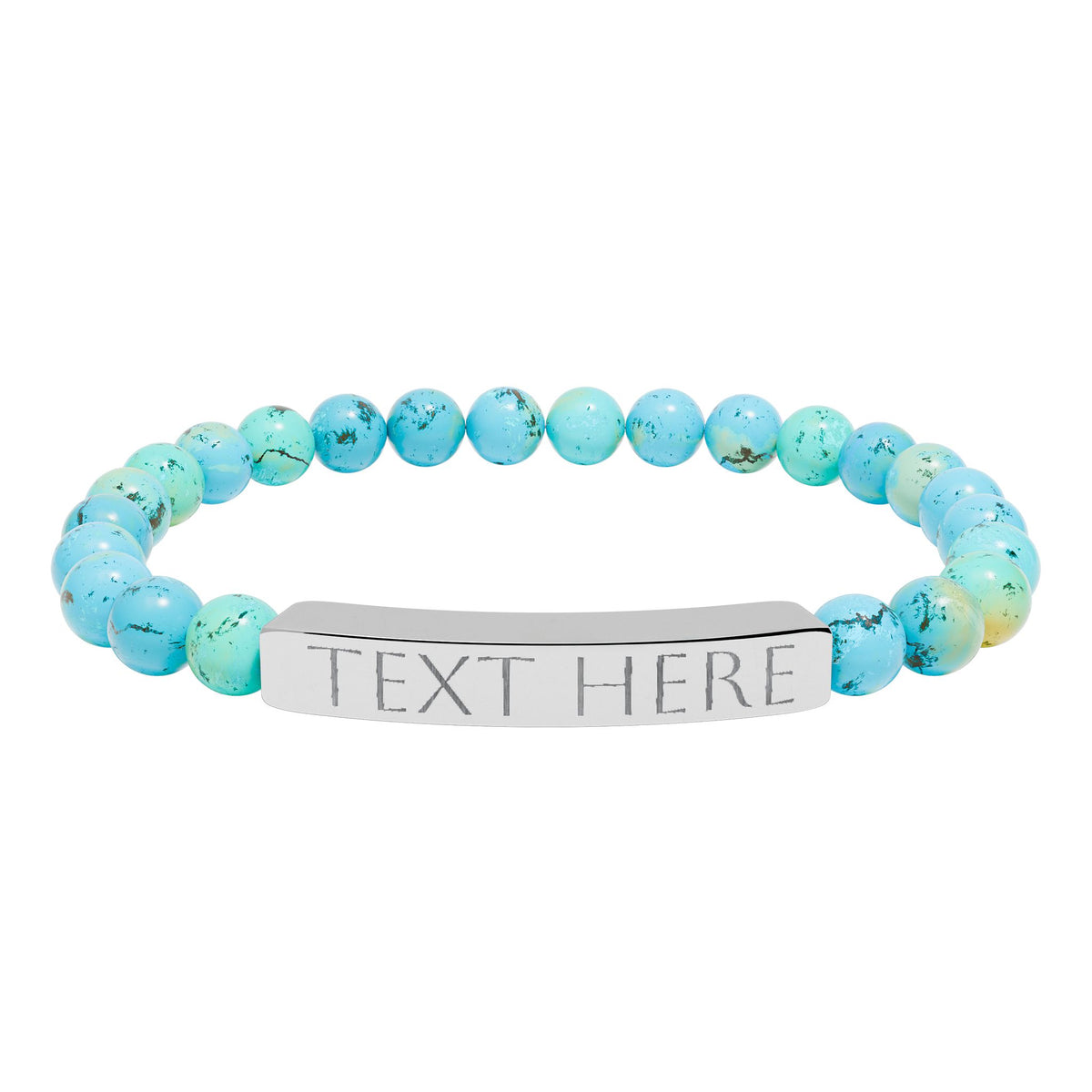Personalized Natural Stone Engraved Bar Bracelet