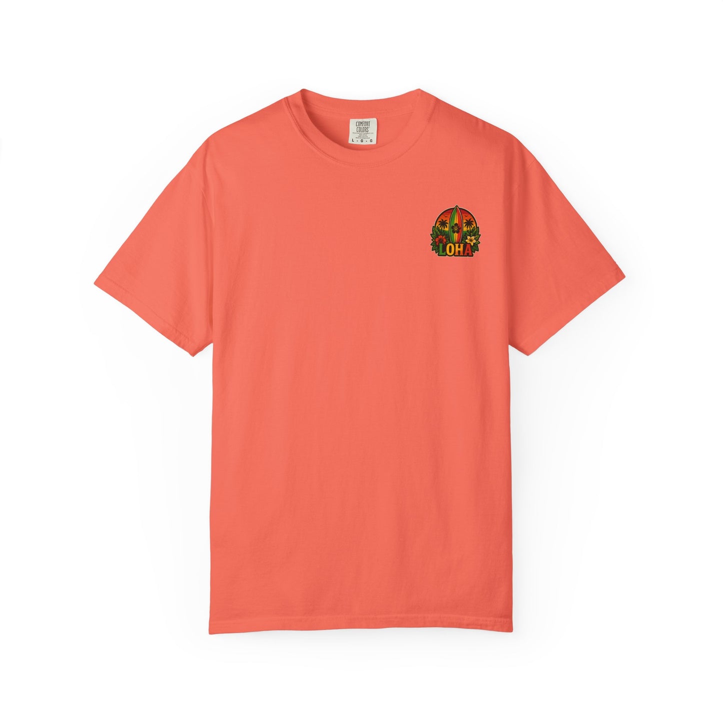 Loha Surf T-Shirt — Tropical Hibiscus Sunset Graphic