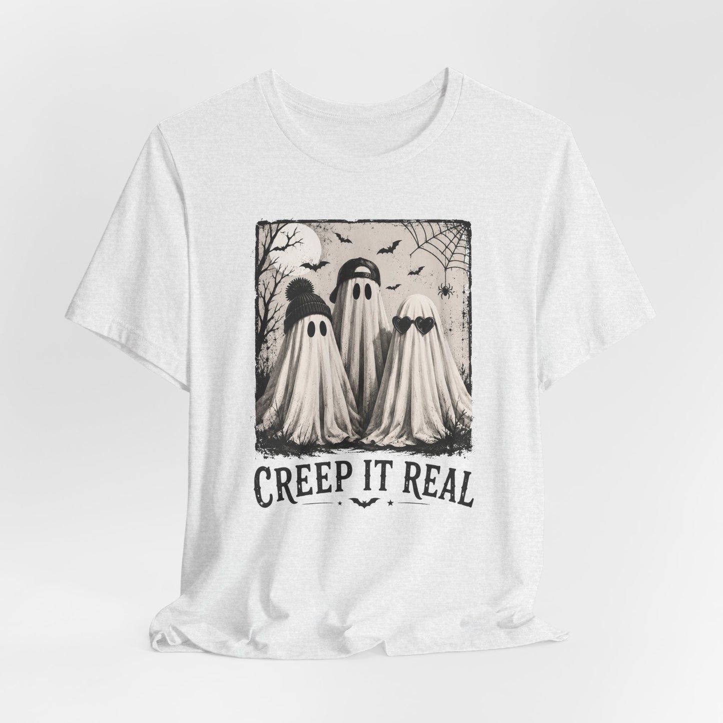 Creep It Real Ghost Graphic Tee — Vintage Halloween T-Shirt