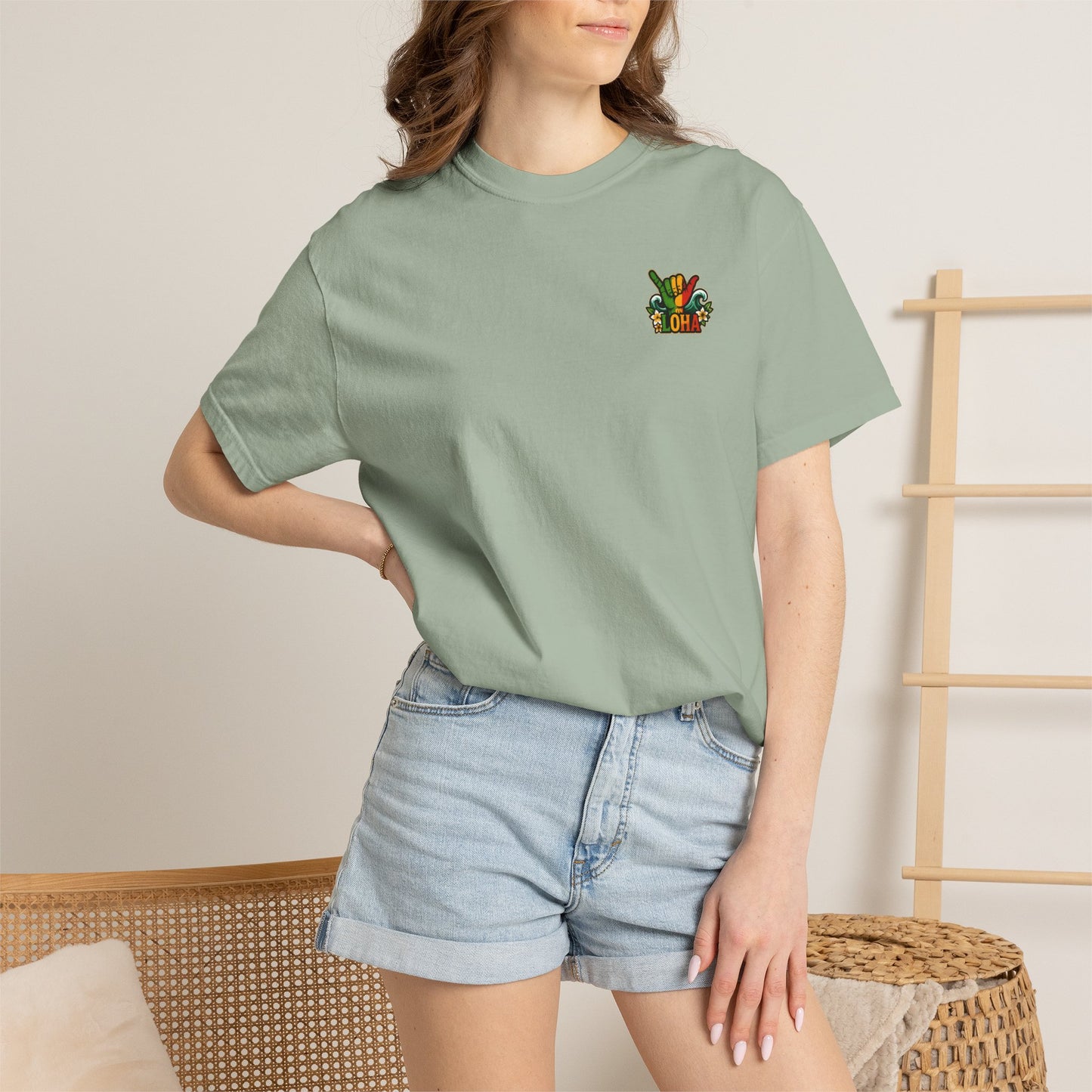 Loha Shaka T-Shirt — Retro Surf Hawaiian Tee with "LOHA" Back Graphic