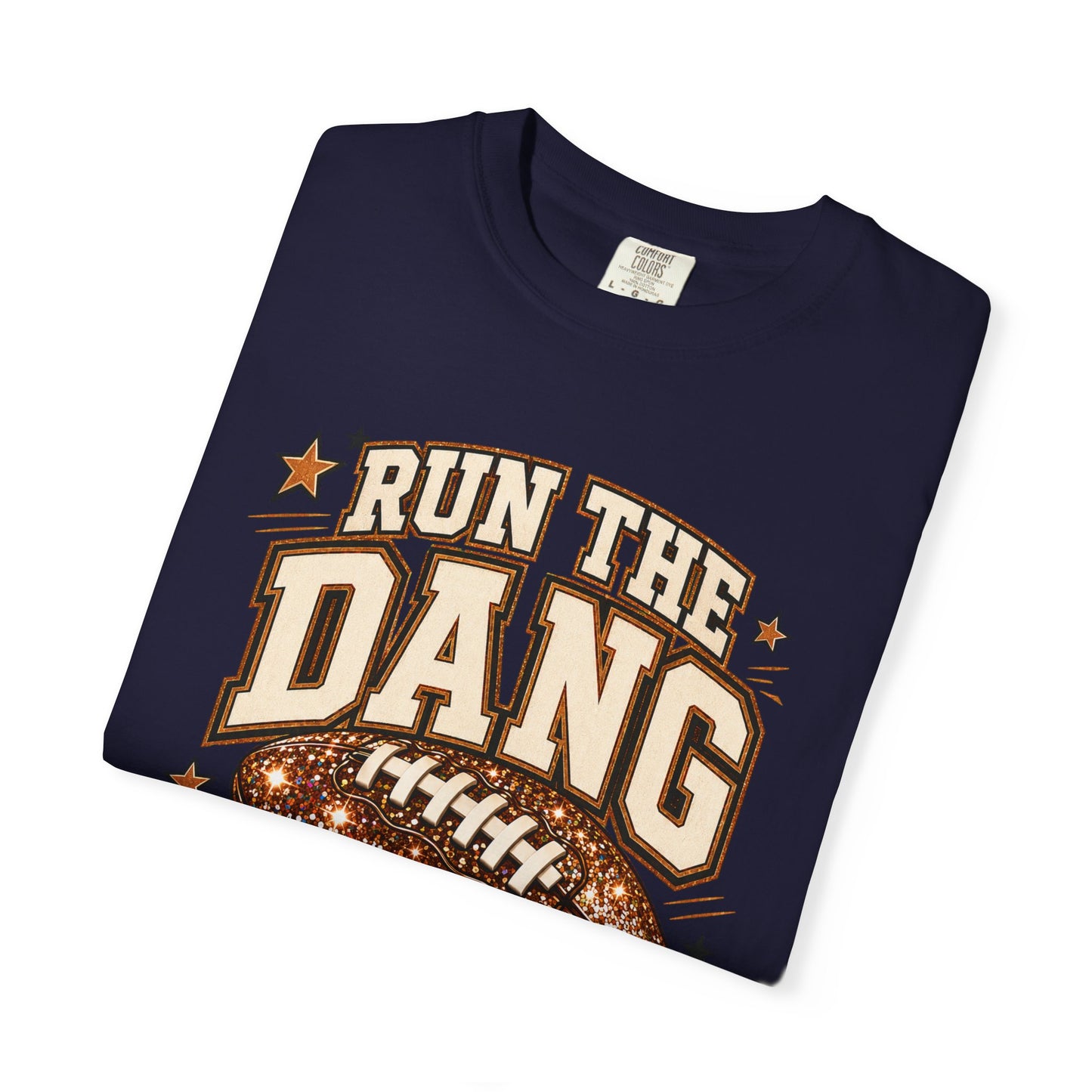 Run the Dang Ball Football T-Shirt — Retro Glitter Football Graphic Tee