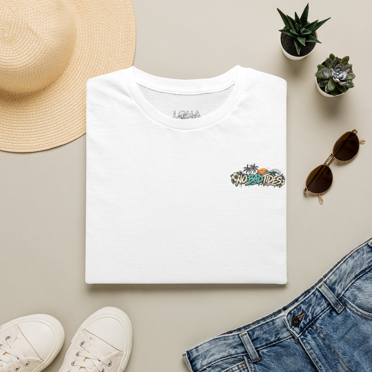 LOHA VIBES - No Bad Tides Beach Vacation T-Shirt