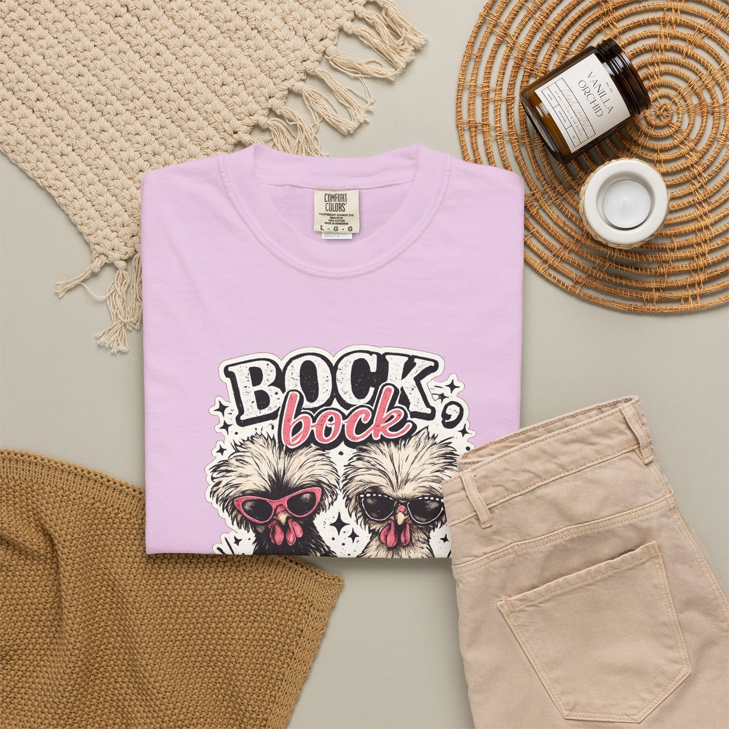 Bock Bock Biotch T-shirt | Silkie Chickens Illustration, Funny Poultry Graphic