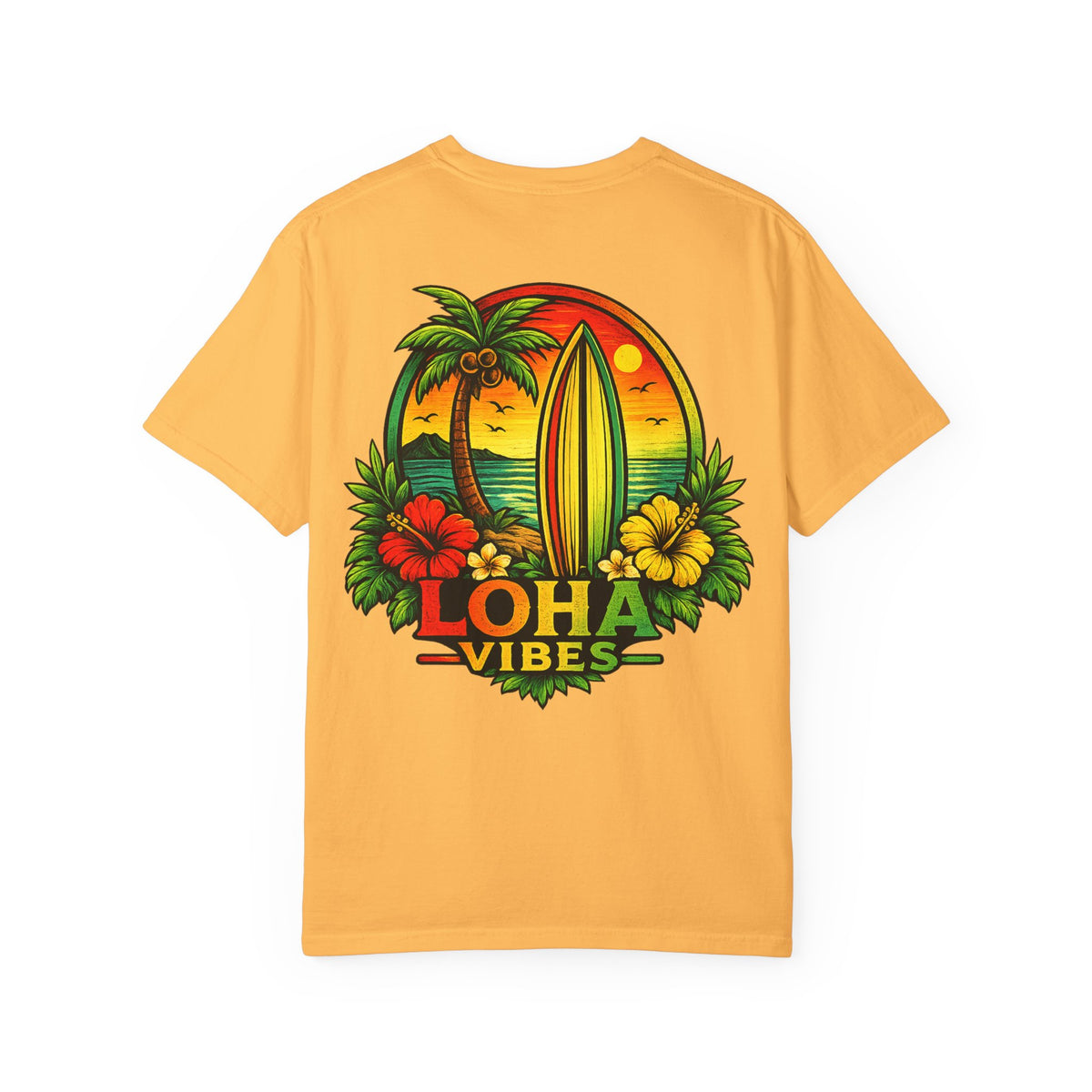Loha Vibes T-Shirt — Tropical Surf Sunset Tee