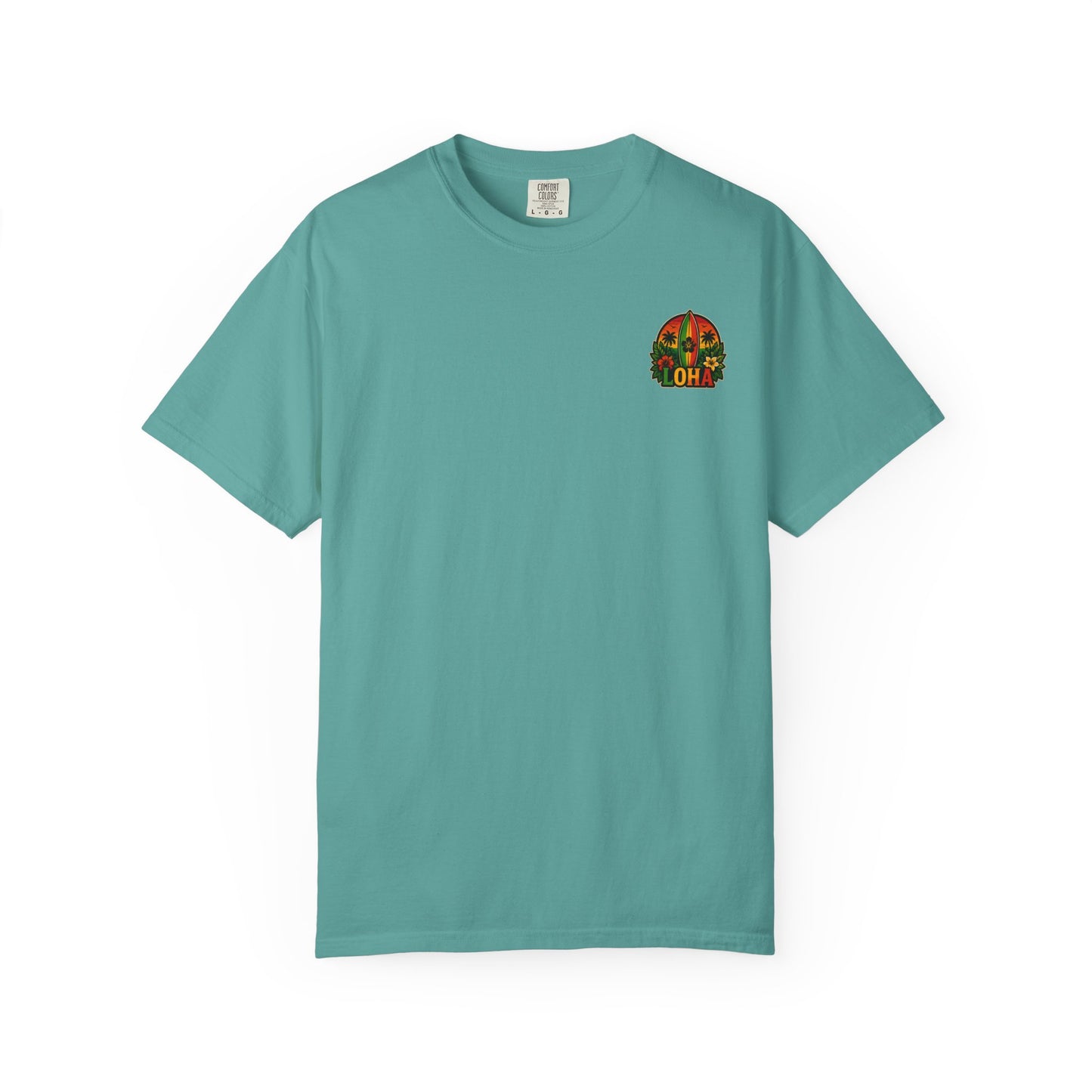 Loha Surf T-Shirt — Tropical Hibiscus Sunset Graphic