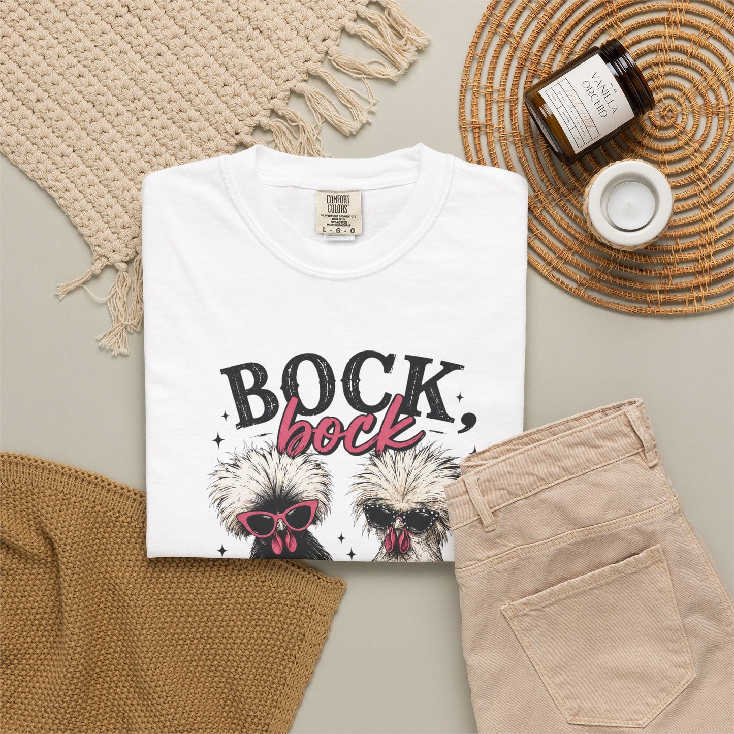 Bock Bock Biotch T-shirt | Silkie Chickens Illustration, Funny Poultry Graphic