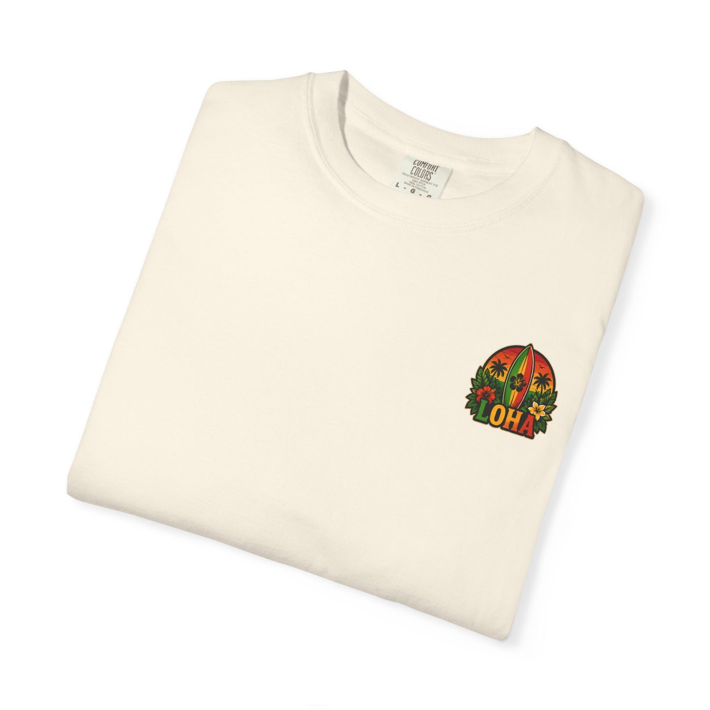 Loha Surf T-Shirt — Tropical Hibiscus Sunset Graphic
