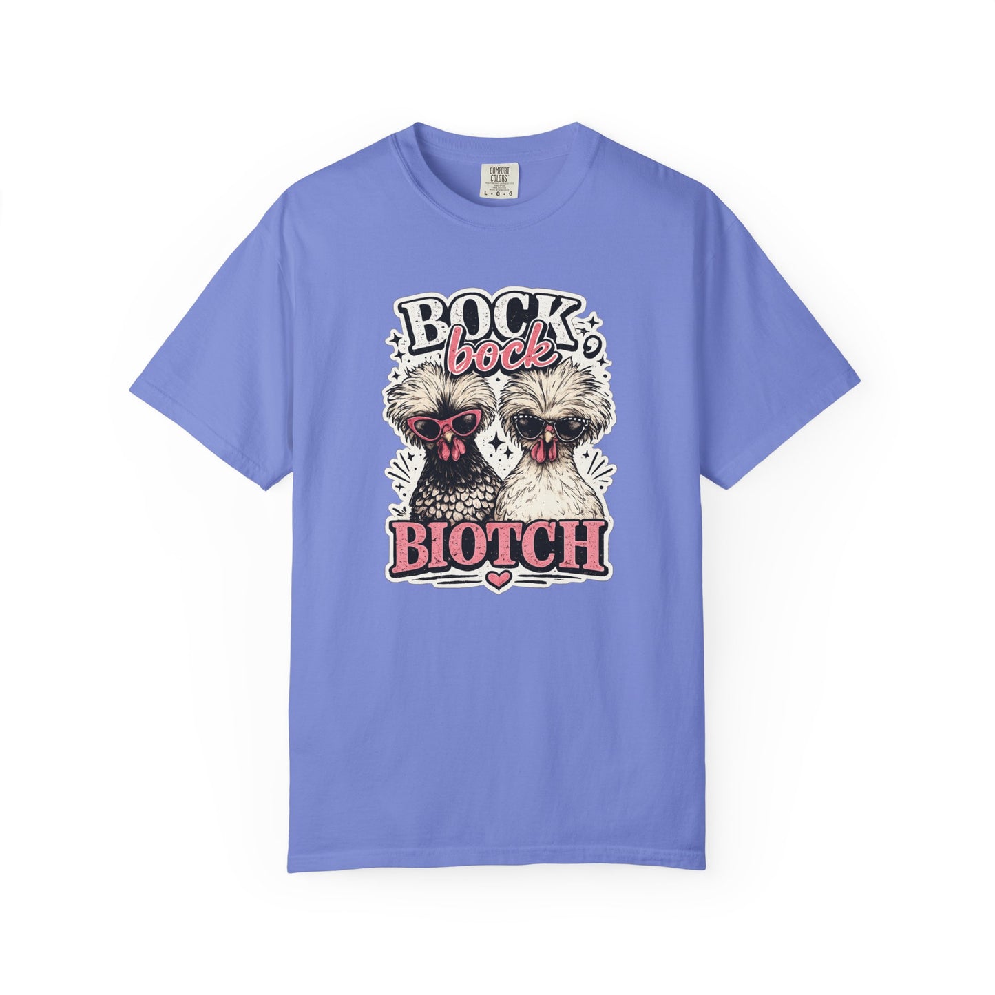 Bock Bock Biotch T-shirt | Silkie Chickens Illustration, Funny Poultry Graphic