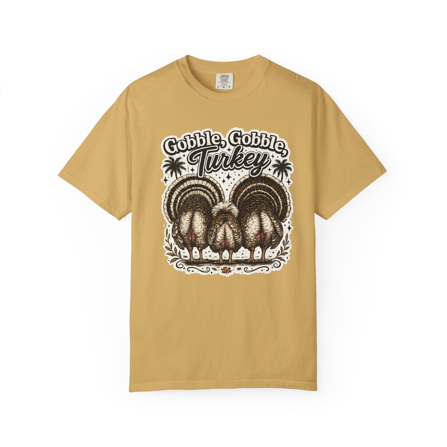 Gobble Gobble Turkey Butt T-shirt | Retro Thanksgiving Turkey Trio, Fall Holiday Tee