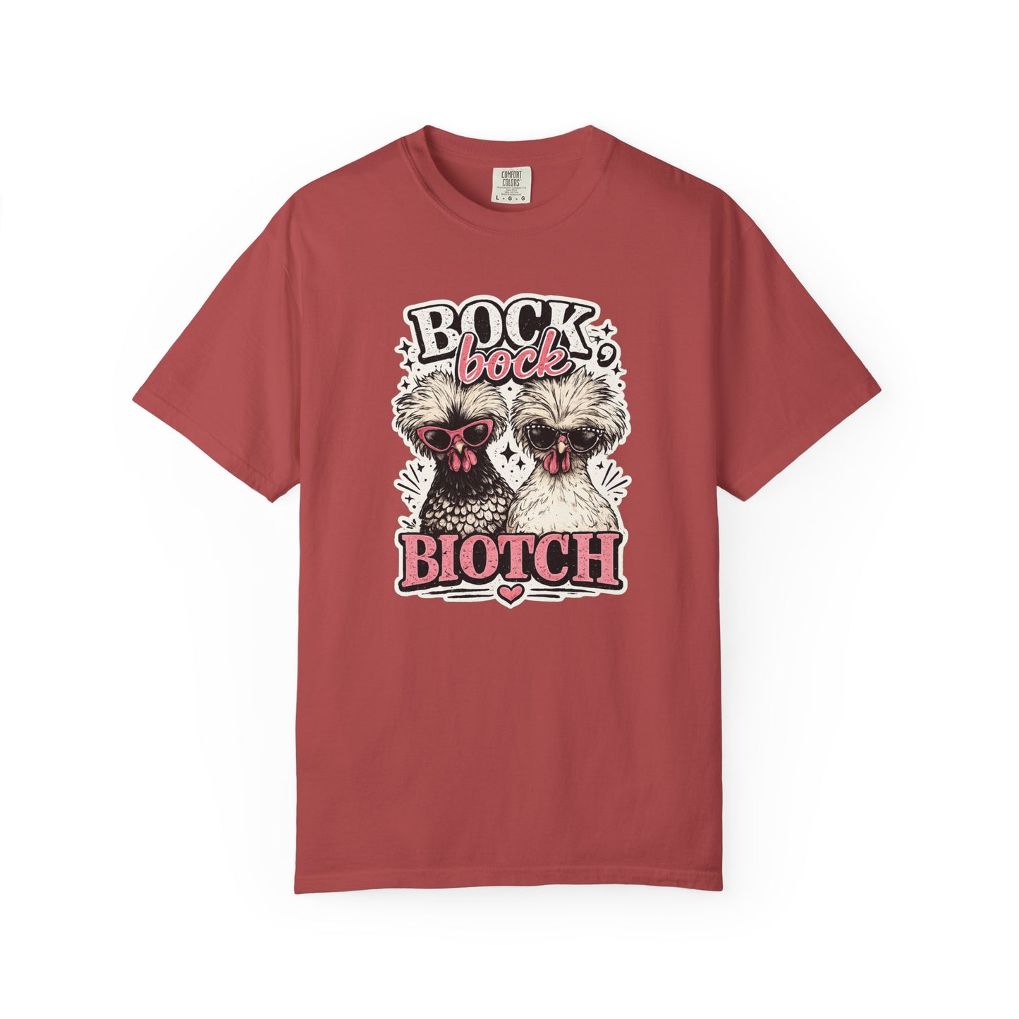 Bock Bock Biotch T-shirt | Silkie Chickens Illustration, Funny Poultry Graphic