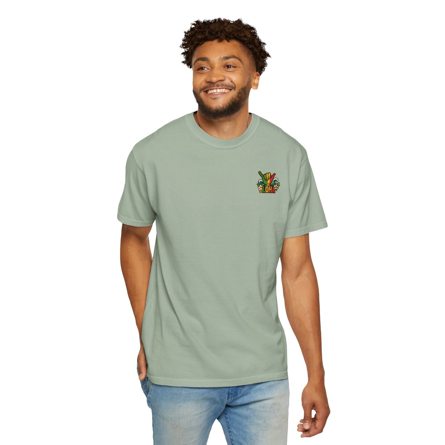 Loha Shaka T-Shirt — Retro Surf Hawaiian Tee with "LOHA" Back Graphic