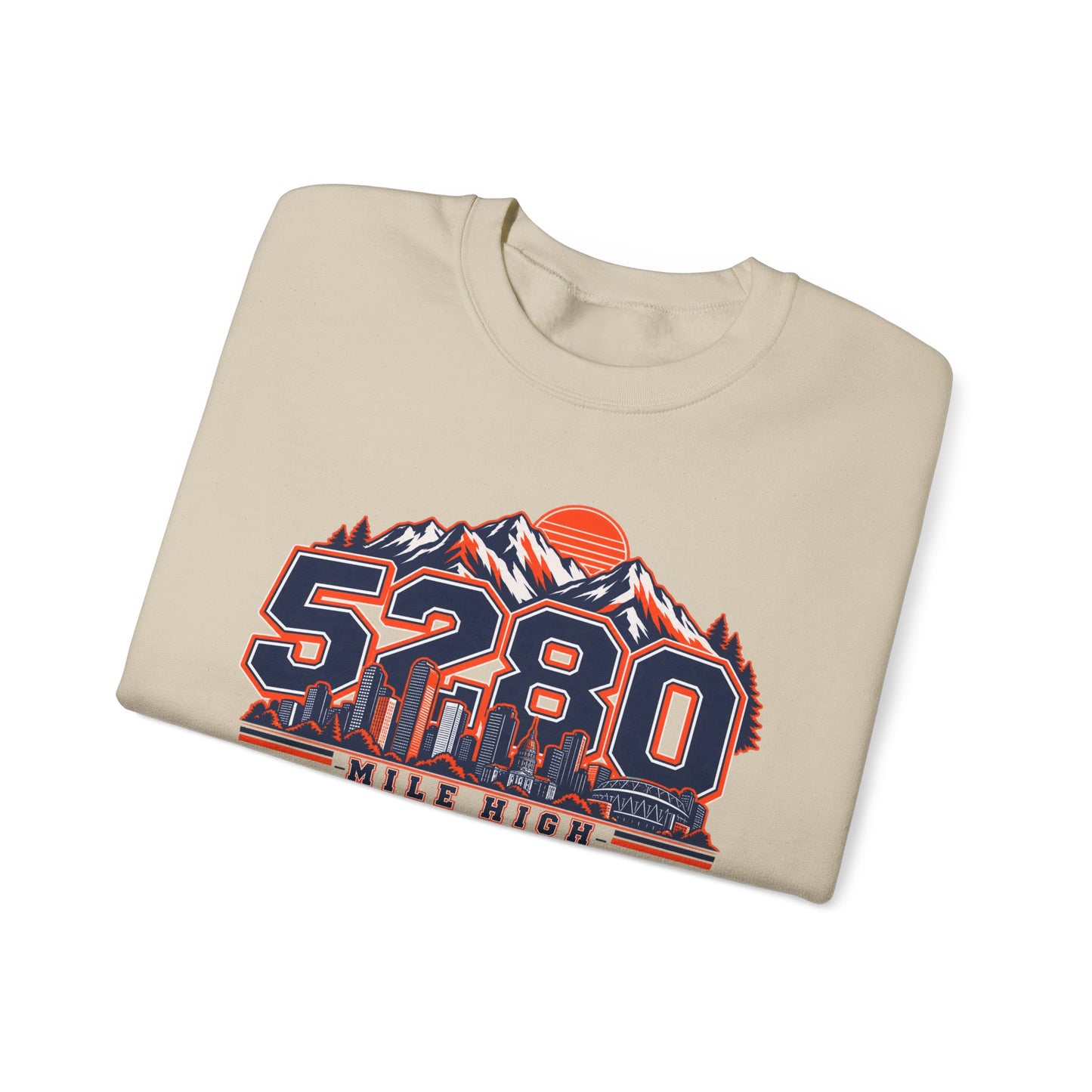5280 Mile High Sweatshirt — Denver Mountain Graphic Crewneck