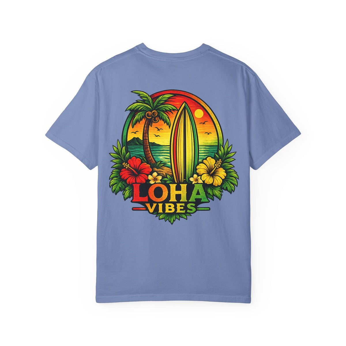 Loha Vibes T-Shirt — Tropical Surf Sunset Tee