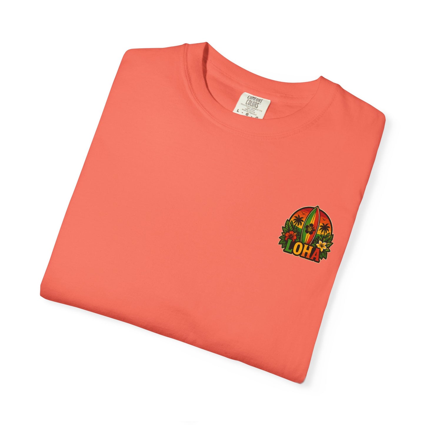 Loha Surf T-Shirt — Tropical Hibiscus Sunset Graphic