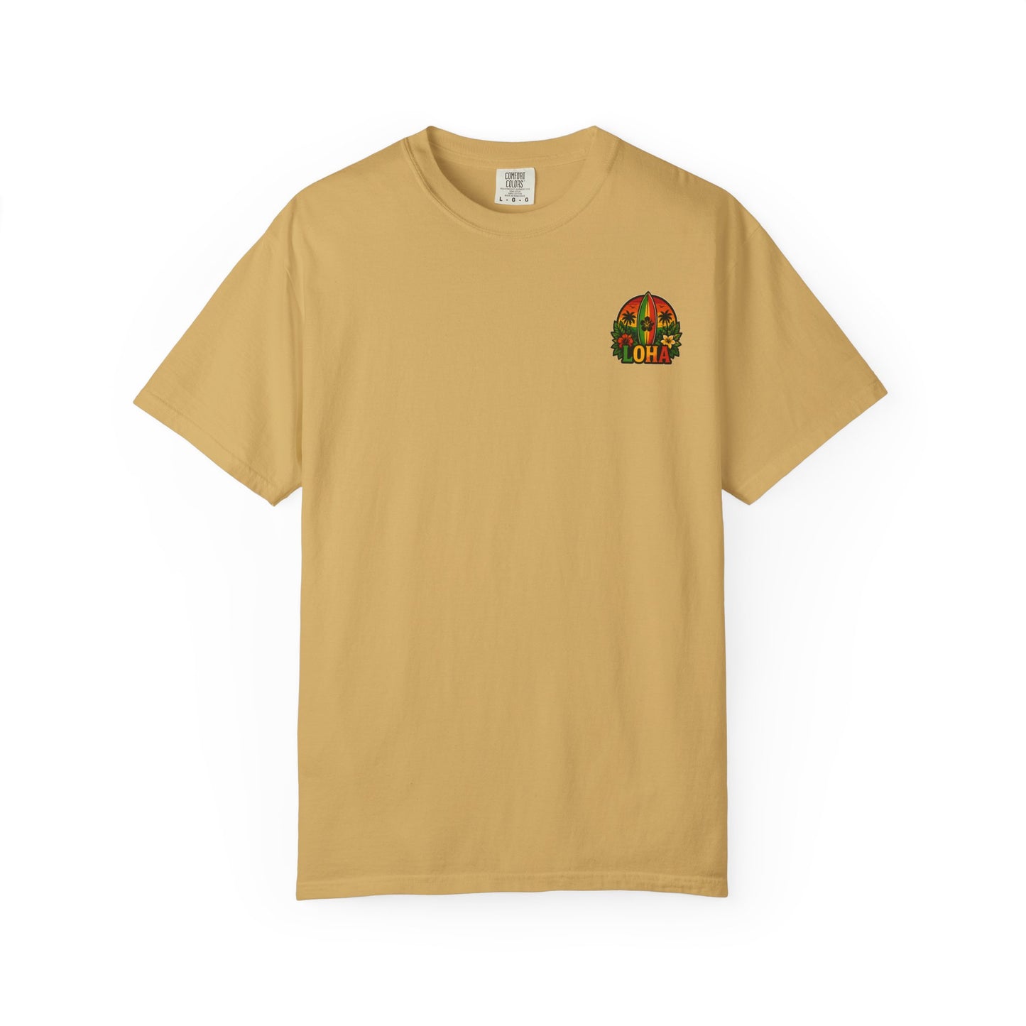 Loha Surf T-Shirt — Tropical Hibiscus Sunset Graphic