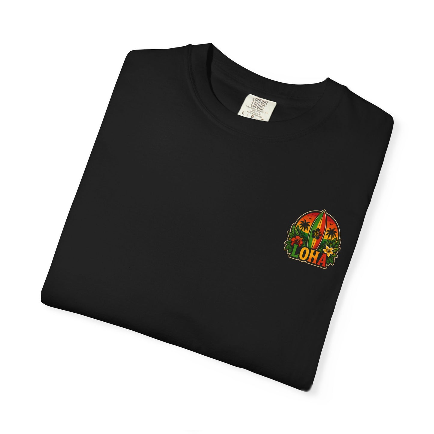 Loha Surf T-Shirt — Tropical Hibiscus Sunset Graphic