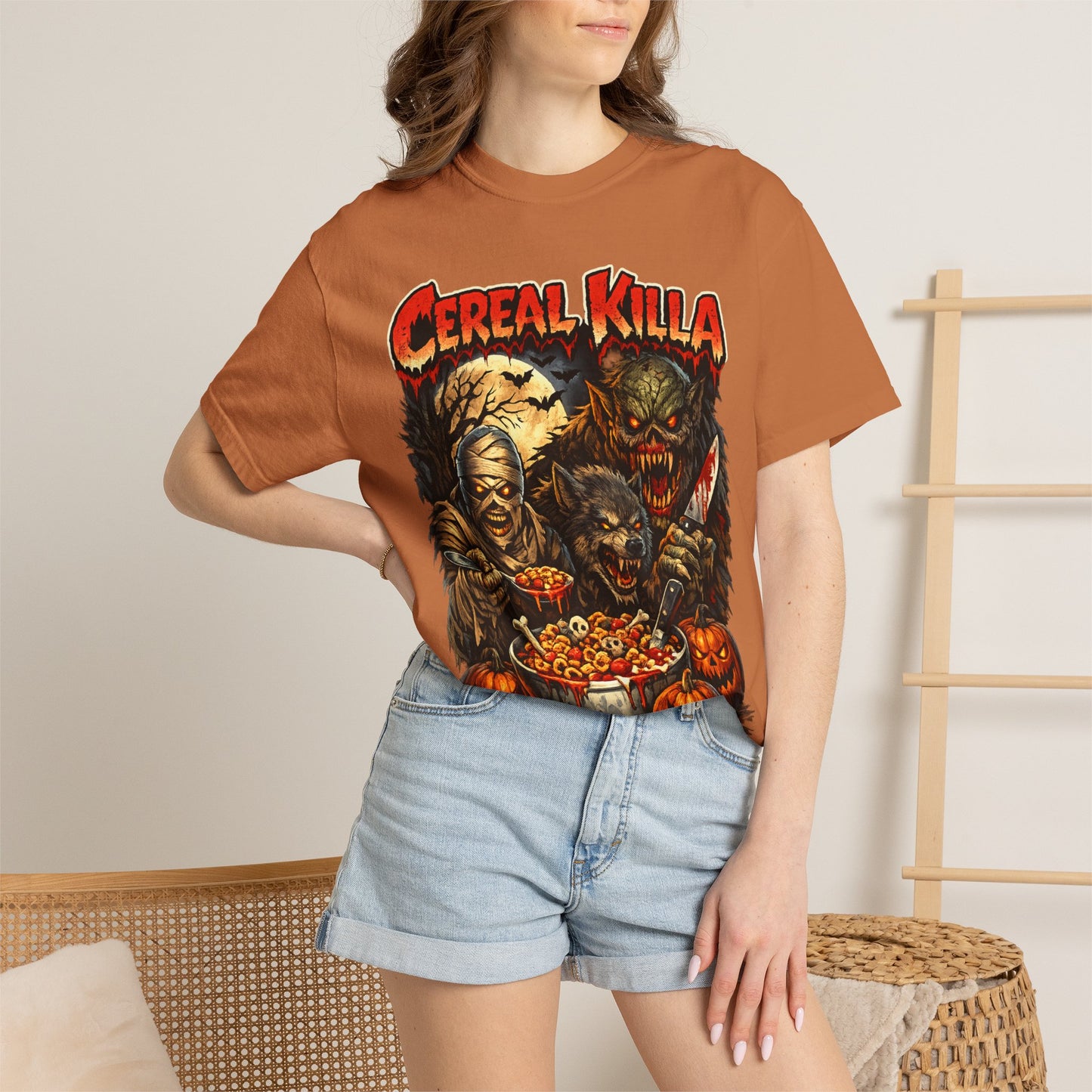 Cereal Killa Horror T-Shirt — Vintage Halloween Monster Graphic Tee.
