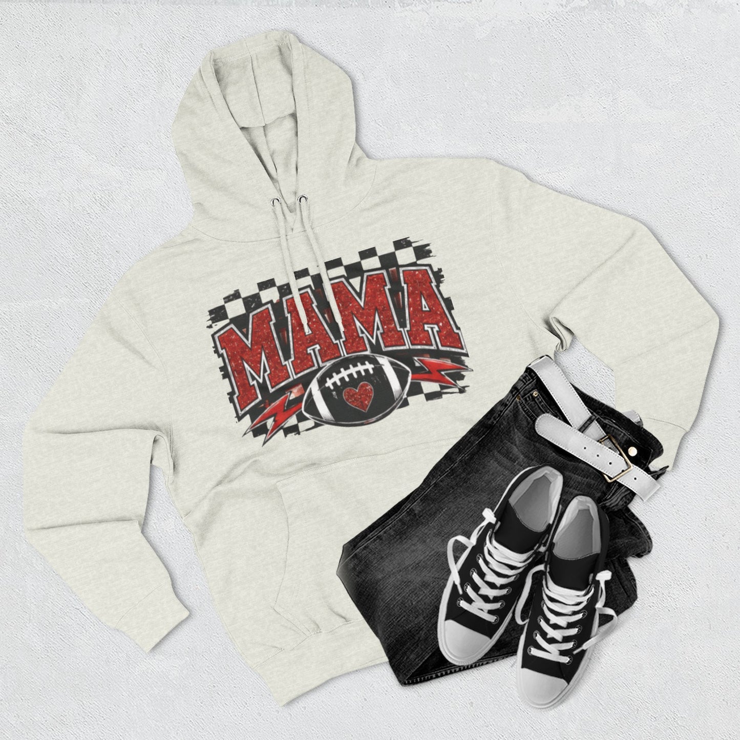 Mama Football Hoodie — #10 Player Mom Fleece Pullover