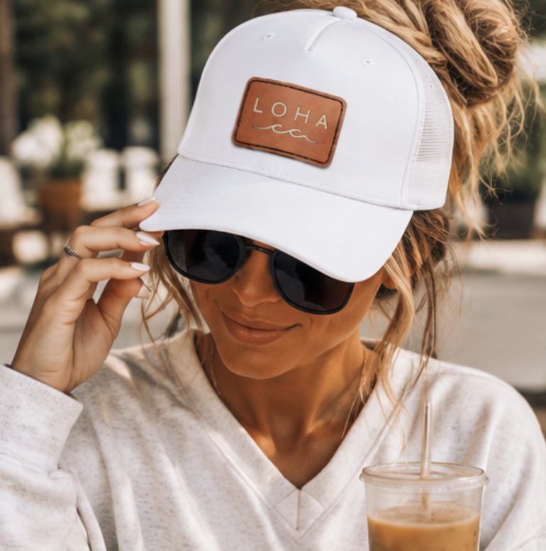 LOHA VIBES | Coastal Drifter Vegan Leather Patch Hat