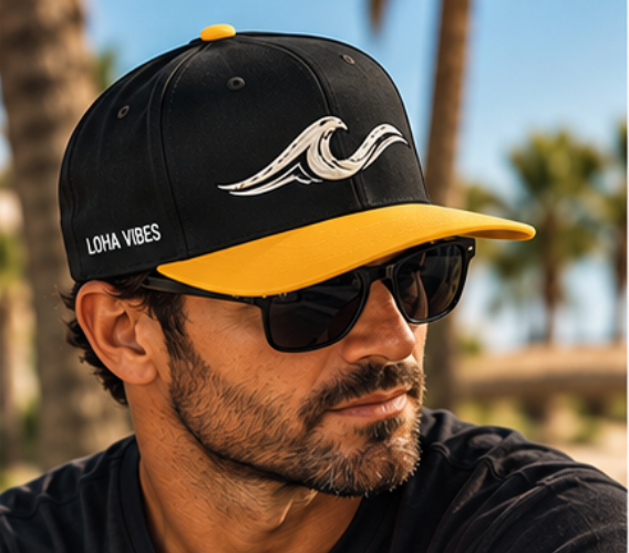 LOHA VIBES | High Tide Embroidered Snapback Hat
