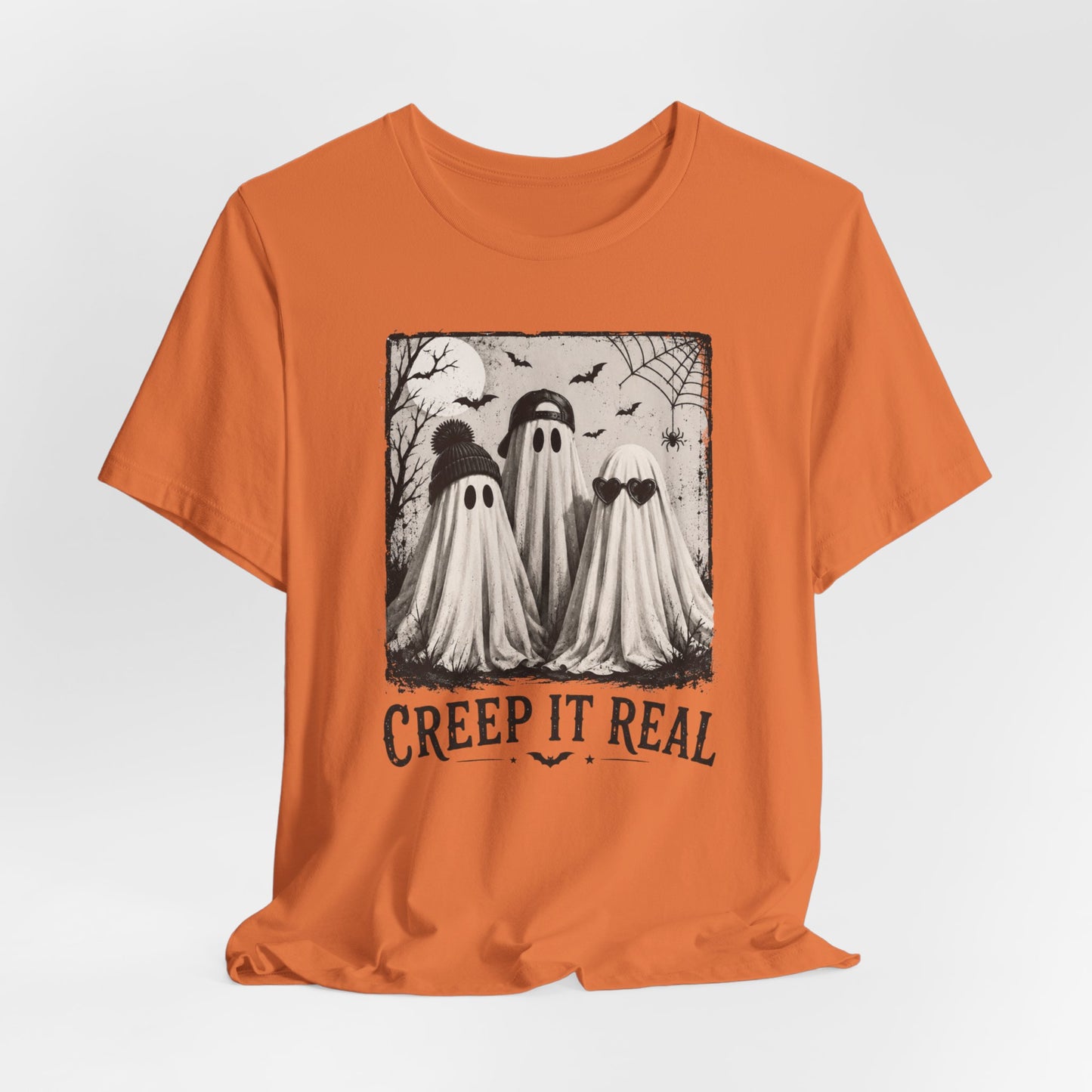 Creep It Real Ghost Graphic Tee — Vintage Halloween T-Shirt