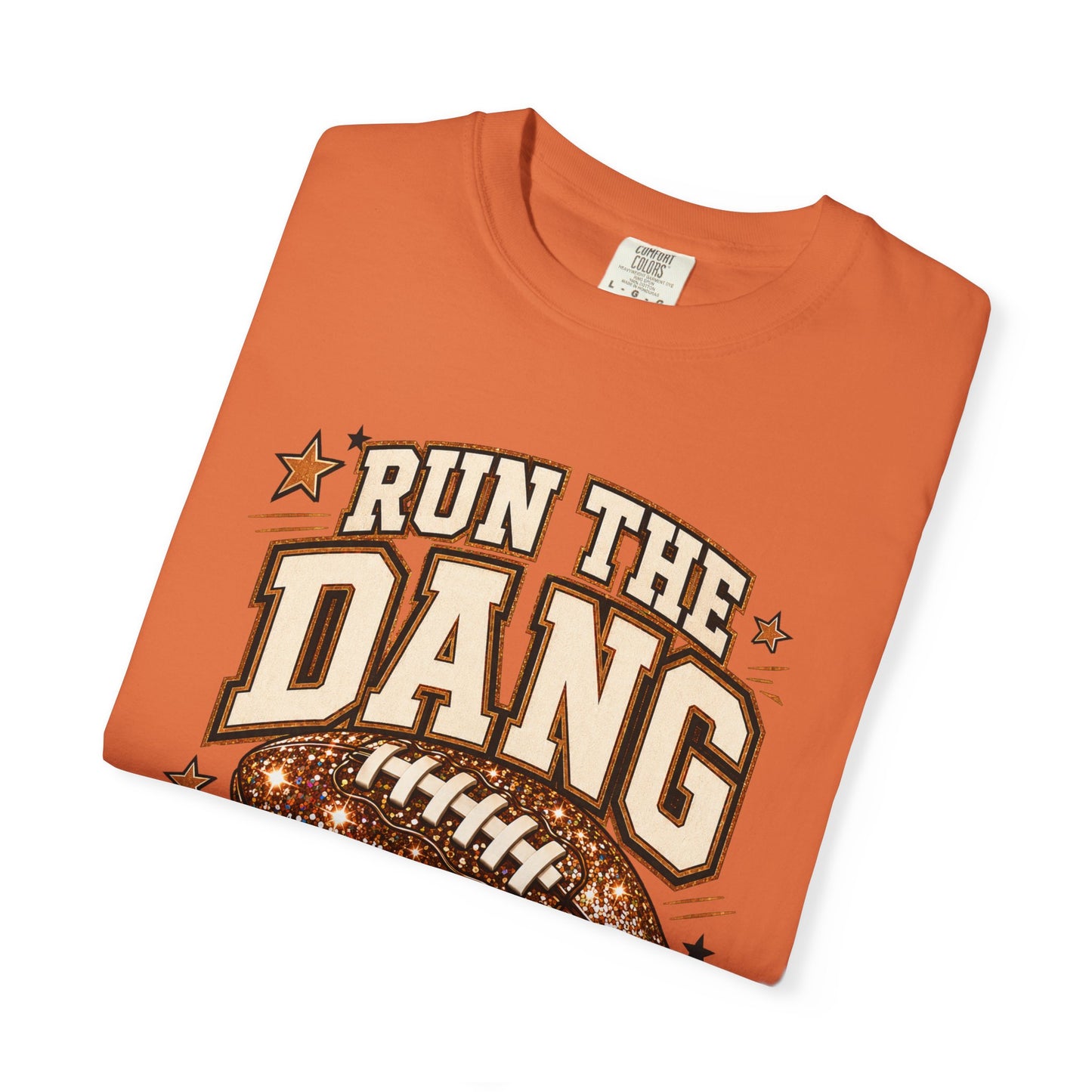 Run the Dang Ball Football T-Shirt — Retro Glitter Football Graphic Tee