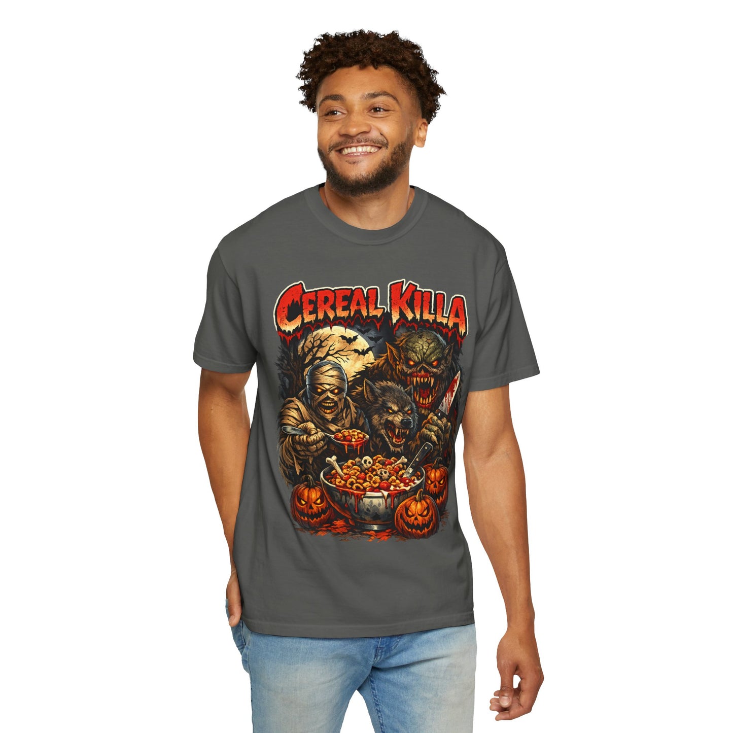 Cereal Killa Horror T-Shirt — Vintage Halloween Monster Graphic Tee.