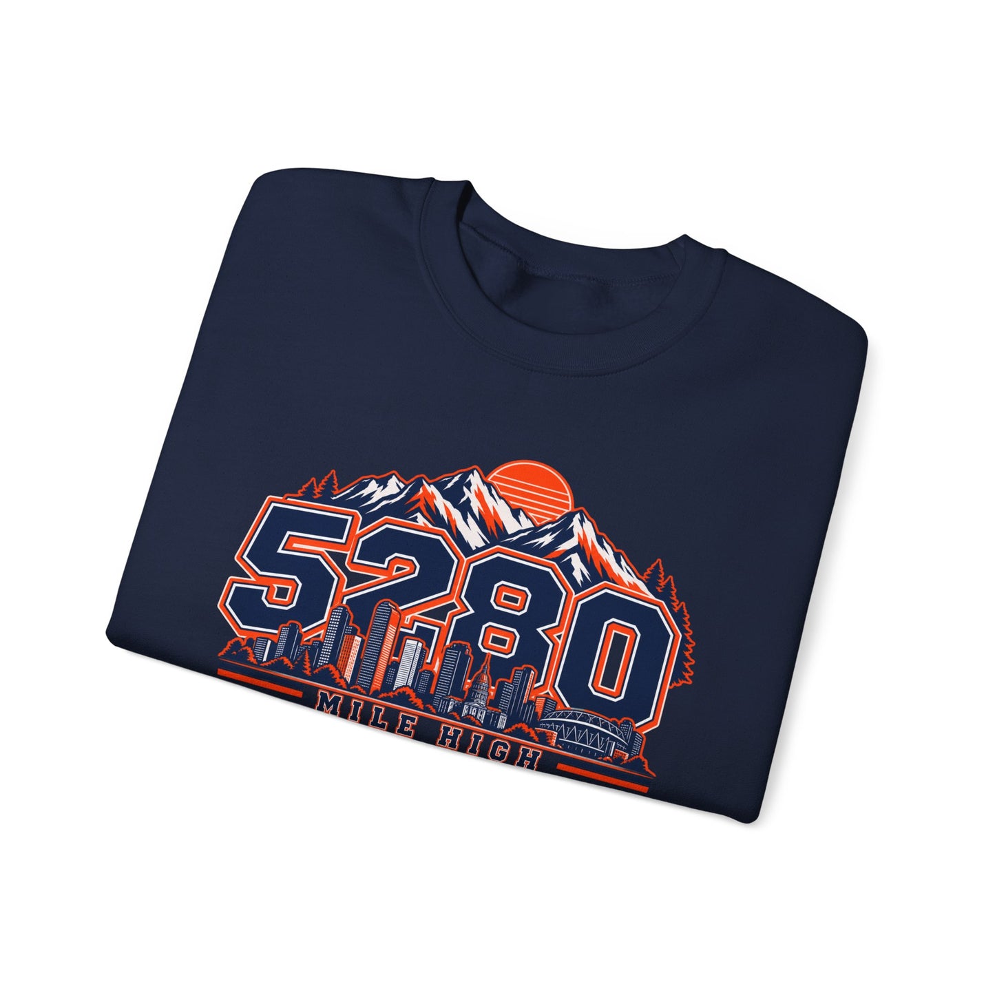 5280 Mile High Sweatshirt — Denver Mountain Graphic Crewneck
